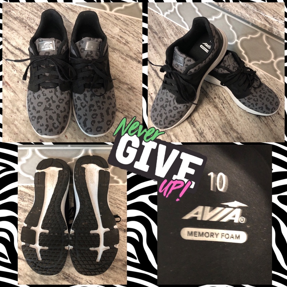 Avia Black Leopard Tennis shoes
